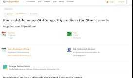 
							         Konrad-Adenauer-Stiftung - Stipendium für Studierende | myStipendium								  
							    
