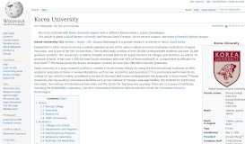 
							         Korea University - Wikipedia								  
							    
