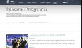 
							         Korean Government Scholarship Program (KGSP) - OIA | The Office of ...								  
							    