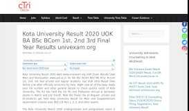 
							         Kota University Result 2019 Check UOK BA B.Sc B.Com 1st 2nd 3rd ...								  
							    