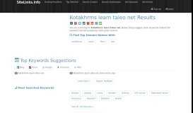 
							         Kotakhrms learn taleo net Results For Websites Listing								  
							    