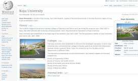 
							         Koya University - Wikipedia								  
							    