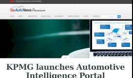 
							         KPMG launches Automotive Intelligence Portal - GoAutoNews Premium								  
							    