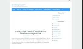 
							         KPPay Login – How to Access Kaiser Permanente Login Portal								  
							    
