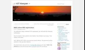 
							         KRA online PIN registration | ..:: ICT Kenyan ~								  
							    
