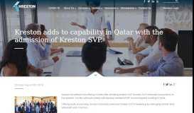 
							         Kreston adds to capability in Qatar with the admission of Kreston SVP ...								  
							    