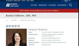 
							         Kristi Gillette, DO, MS | Blessing Health System								  
							    
