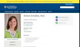 
							         Kristin Scheible, M.D. - University of Rochester Medical Center - URMC								  
							    