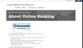 
							         Kroger REWARDS World Mastercard® | About Online Banking								  
							    