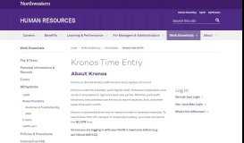 
							         Kronos Time Entry: Human Resources - Northwestern University								  
							    