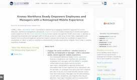 
							         Kronos Workforce Ready Empowers Employees and Managers with a ...								  
							    
