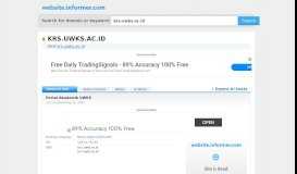 
							         krs.uwks.ac.id at WI. Portal Akademik UWKS - Website Informer								  
							    