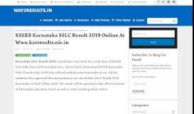 
							         KSEEB Karnataka SSLC Result 2019 Online at www.karresults.nic.in ...								  
							    