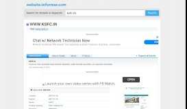 
							         ksfc.in at WI. KSFC Web Portal - Website Informer								  
							    
