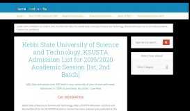 
							         KSUSTA Admission List - Latest Nigerian University and Polytechnic ...								  
							    