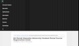 
							         KU Portal: Kenyatta University Student Portal Course Registration Guide								  
							    