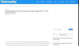 
							         KUCCPS Admission List Kirinyaga University College 2017 – KYUC ...								  
							    