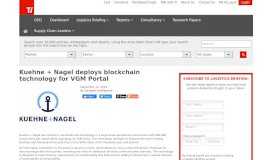 
							         Kuehne + Nagel deploys blockchain technology for VGM Portal ...								  
							    