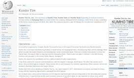 
							         Kumho Tire - Wikipedia								  
							    