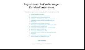 
							         KundenCenter direkt | Registrierung - WA-Web.de - Volkswagen								  
							    
