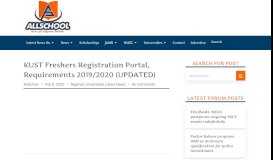 
							         KUST Freshers Registration Portal, Requirements 2018/2019 - AllSchool								  
							    