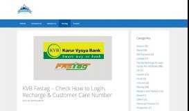 
							         kvb Fastag – Login, Recharge & Customer Care Number								  
							    
