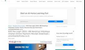 
							         KVS Fee Login 2020: UBI Kendriya Vidyalaya Challan Online ...								  
							    
