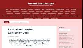 
							         KVS Online Transfer Application 2018 | Kendriya Vidyalaya, NDA								  
							    