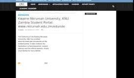 
							         Kwame Nkrumah University, KNU Zambia Student Portal: www ...								  
							    