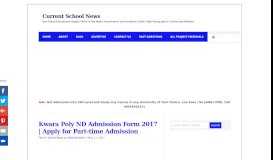 
							         Kwara Poly ND Admission List 2018/2019 is Out Online : Current ...								  
							    