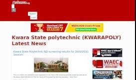 
							         Kwara State polytechnic (KWARAPOLY) Latest News - Myschool								  
							    