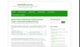 
							         Kwara State Polytechnic Students Portal Login | www ... - Schoolinfo								  
							    