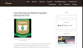 
							         Kwara State University (KWASU) Postgraduate Admission 2017/2018 ...								  
							    
