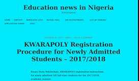
							         KWARAPOLY Registration Procedure for Newly Admitted Students ...								  
							    