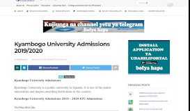 
							         Kyambogo University Admissions 2019/2020 | Udahiliportal.com								  
							    