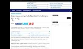 
							         Kyambogo University Student Portal Login - kyu.ac.ug - UG Site								  
							    