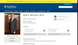 
							         Kyle E. Williams, M.D. - University of Rochester Medical Center								  
							    