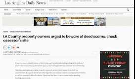 
							         LA County property owners urged to beware of deed scams, check ...								  
							    