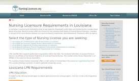 
							         LA - Louisiana Nursing License Requirements								  
							    