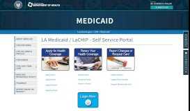 
							         LA Medicaid / LaCHIP - Louisiana Department of Health - Louisiana.gov								  
							    