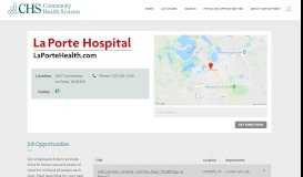 
							         La Porte Hospital | CHS								  
							    