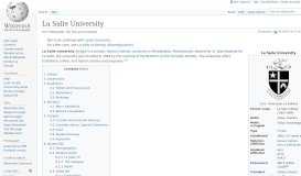 
							         La Salle University - Wikipedia								  
							    
