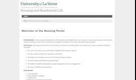 
							         La Verne - Welcome to the Housing Portal - StarRez Housing								  
							    