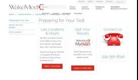 
							         Lab Information for Patients | Raleigh, North Carolina (NC) - WakeMed ...								  
							    