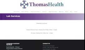 
							         Lab Services - Thomas Memorial Hospital								  
							    