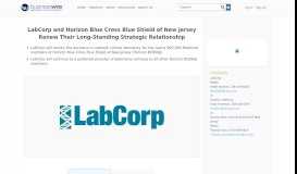 
							         LabCorp and Horizon Blue Cross Blue Shield of New Jersey Renew ...								  
							    
