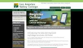 
							         LACCD SIS Portal: Los Angeles Valley College								  
							    
