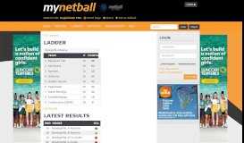 
							         Ladder - MyNetball: - Netball Australia								  
							    