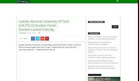 
							         Ladoke Akintola University Of Tech (LAUTECH) Student Portal ...								  
							    