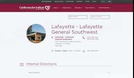 
							         Lafayette - Lafayette General Southwest - Cardiovascular Institute of ...								  
							    